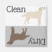 Dirty Clean Dishwasher Magnet Labrador Retriever (Voorkant)