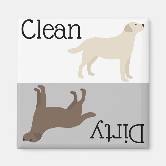 Dirty Clean Dishwasher Magnet Labrador Retriever (Voorkant)