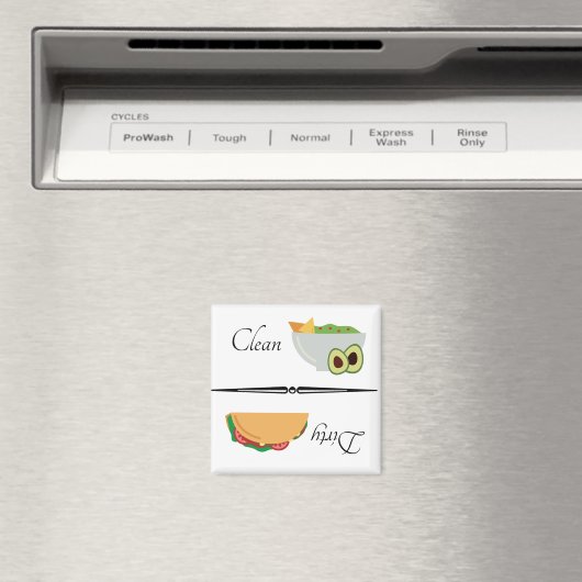 Dirty Clean Dishwasher Magnet Taco Avocado (Insitu (Vaatwasser))