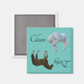 Dirty Clean Dishwasher Magnet Unicorn Horse (Voorkant / Achterkant)