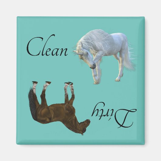 Dirty Clean Dishwasher Magnet Unicorn Horse (Voorkant)