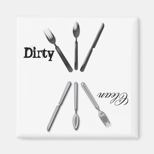 Dirty Clean Dishwasmachine Magnet (Voorkant)