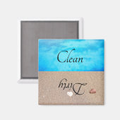 Dirty Clean Dishwasmachine Magnet Beach Water (Voorkant / Achterkant)