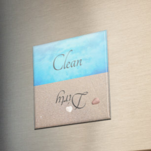 Dirty Clean Dishwasmachine Magnet Beach Water