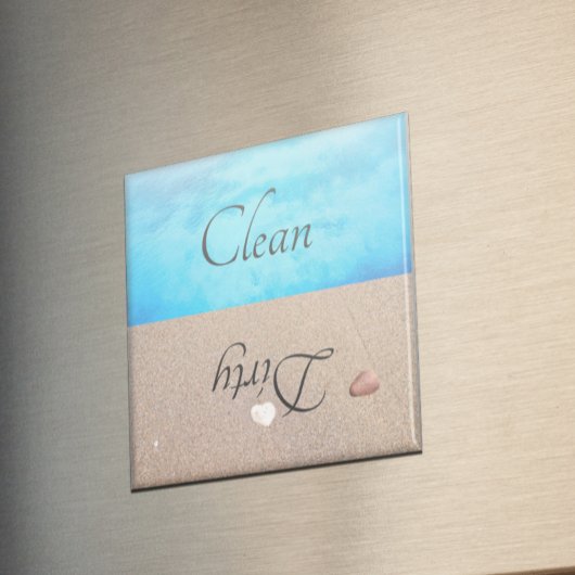Dirty Clean Dishwasmachine Magnet Beach Water