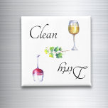 Dirty Clean Dishwasmachine Magnet Wine Red White<br><div class="desc">Dit ontwerp is gemaakt met behulp van digitale kunst. Het kan in het gebied worden aangepast door de klik aan te passen en de naam, initialen of woorden aan te passen. U kunt de tekstkleur en de stijl ook veranderen of de tekst voor een slechts ontwerp van het afbeelding schrappen....</div>