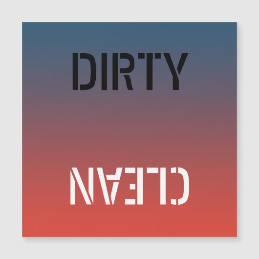 Dirty Clean Dishwasmachine Magnetic Card (Voorkant)