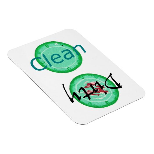 Dirty Clean Green Borden Vaatwasmachinemagneten Magneet (Rechterzijde)