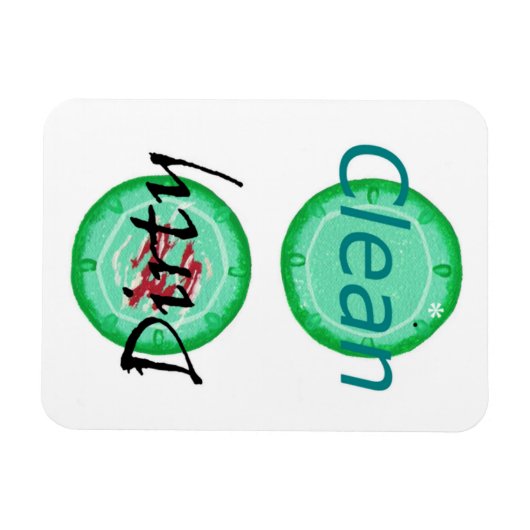 Dirty Clean Green Borden Vaatwasmachinemagneten Magneet (Horizontaal)