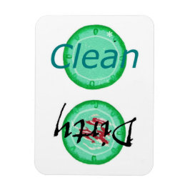 Dirty Clean Green Borden Vaatwasmachinemagneten Magneet