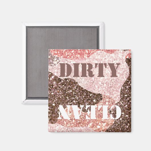 Dirty Clean Roos Gold Camouflage Camo Afwasmachine Magneet (Voorkant / Achterkant)