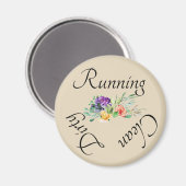 Dirty Clean Running Vaatwasser  Bloemen Magneet (Voorkant / Achterkant)