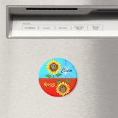 Dirty Clean Sunflower Dishwasher Status Magnet (Insitu (Vaatwasser))