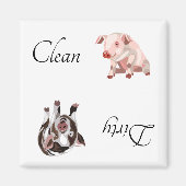Dirty Clean Vaatwasser Magneet Varken Boerderij Di (Voorkant)
