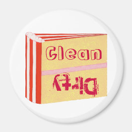 Dirty Clean Vaatwasser magneten, Rood Wit Taart Magneet