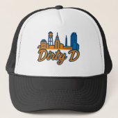 Dirty D Durham Skyline - Urban Script City Pride Trucker Pet (Voorkant)