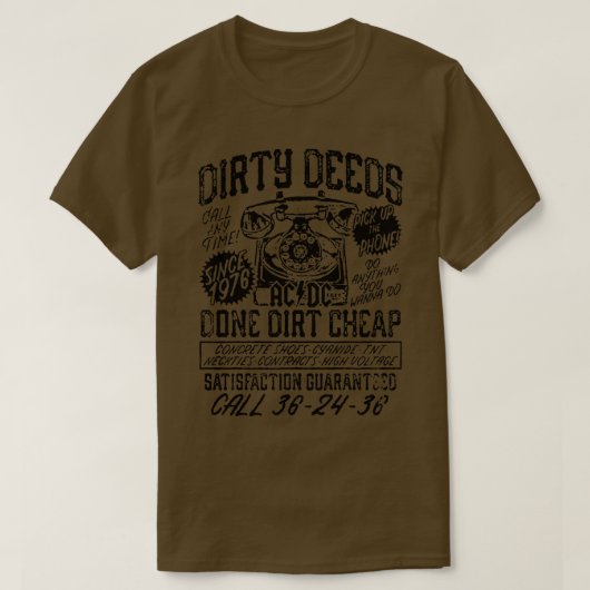 Dirty Deeds, 1976 T-shirt (Design voorkant)