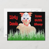 Dirty Deeds met Sheep Briefkaart (Voorkant / Achterkant)