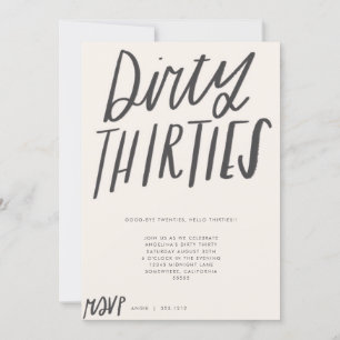 DIRTY DERTIES PARTY INVITE KAART