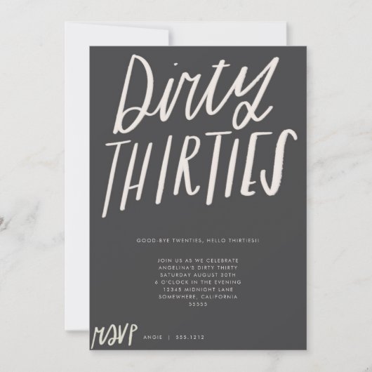 DIRTY DERTIES PARTY INVITE KAART (Voorkant)