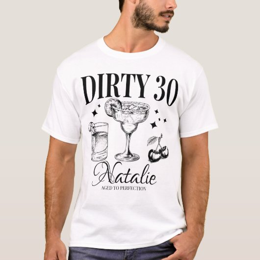 Dirty Dertig 30e Verjaardagsfeestje Custom Matchin T-shirt (Voorkant)