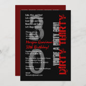 Dirty Dertig 30th Birthday Black Red Dirty Boy Kaart (Voorkant / Achterkant)