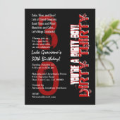 Dirty Dertig 30th Birthday Black Red You Dirty Boy Kaart (Staand voorkant)