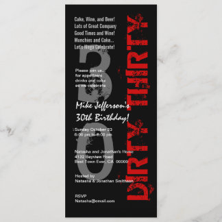 DIRTY DERTIG Birthday Black White Tall Kaart