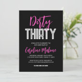 Dirty Derty 30th Birthday Invitation Kaart (Staand voorkant)