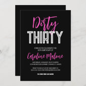 Dirty Derty 30th Birthday Invitation Kaart (Voorkant / Achterkant)