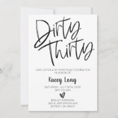 Dirty Derty 30th Birthday Invitation Kaart (Voorkant)