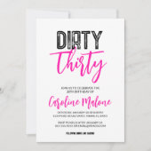 Dirty Derty 30th Birthday Invitation Kaart (Voorkant)
