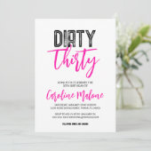 Dirty Derty 30th Birthday Invitation Kaart (Staand voorkant)