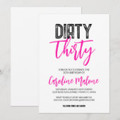 Dirty Derty 30th Birthday Invitation Kaart (Voorkant / Achterkant)
