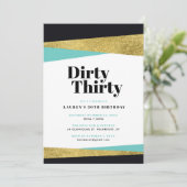 Dirty Derty 30th Birthday Party Kaart (Staand voorkant)