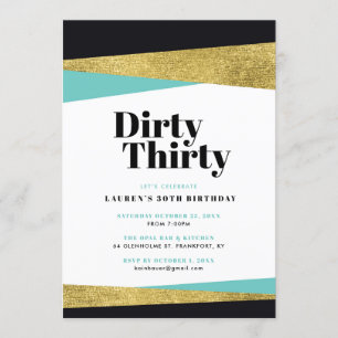 Dirty Derty 30th Birthday Party Kaart