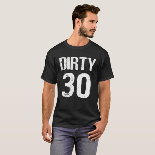 Dirty Derty 30th Birthday Retro T-shirt (Voorkant volledig)
