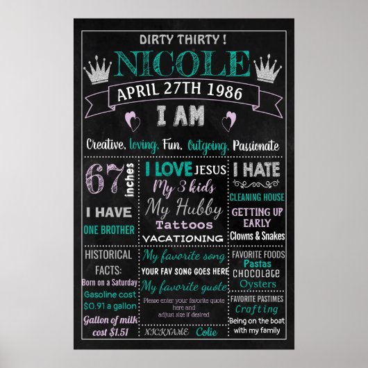 Dirty Derty Adult Birthday-kokbord Poster (Voorkant)