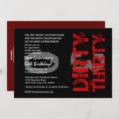 Dirty Derty Birthday Black Red Metallic Kaart (Voorkant / Achterkant)