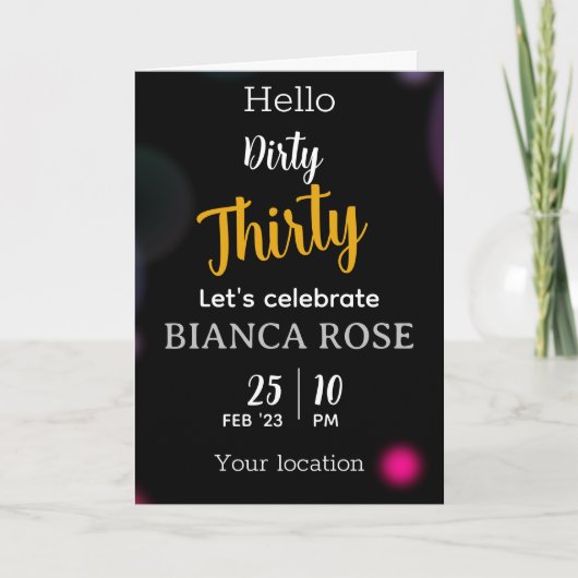 Dirty Derty Birthday Invitation Kaarten (Voorkant)