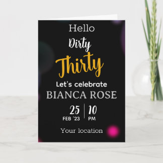 Dirty Derty Birthday Invitation Kaarten