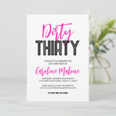 Dirty Derty Birthday Uitnodiging (Staand voorkant)
