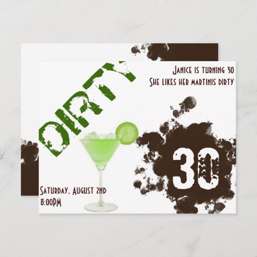 Dirty Derty Invitations Kaart (Voorkant / Achterkant)