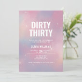 Dirty Derty Pink Galaxy Birthday Uitnodiging (Staand voorkant)