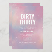 Dirty Derty Pink Galaxy Birthday Uitnodiging (Voorkant / Achterkant)