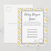 Dirty Diaper game baby shower Aankondigingskaart (Voorkant / Achterkant)