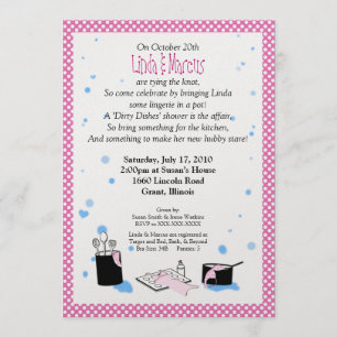 'Dirty Dishes' Bridal Shower Invitation (Lingerie) Kaart