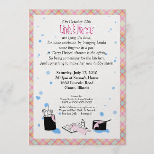 'Dirty Dishes' Bridal Shower Uitnodiging