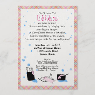 'Dirty Dishes' Bridal Shower Uitnodiging