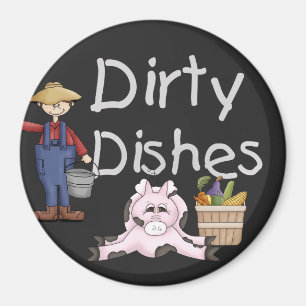 Dirty Dishes Farmer's Pig Magneet